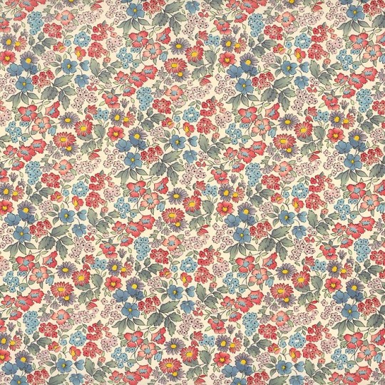 Red and Blue Calico Floral Print Italian Paper ~ Carta Varese Italy